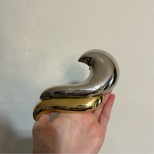 Alexis Kirk Vintage Silver Gold Swirl Belt Buckle Statement Piece